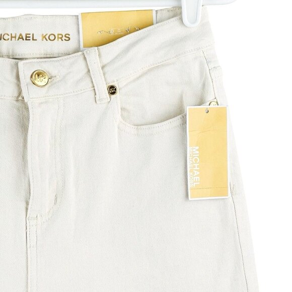 Michael Kors Women Selma Bootcut Stretch Jeans Size 2 High Rise Slim Bone Color - Picture 6 of 16